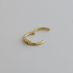 14K Solid Gold CZ Ring Piercing - anygolds