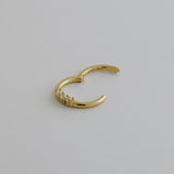 14K Solid Gold CZ Ring Piercing - anygolds