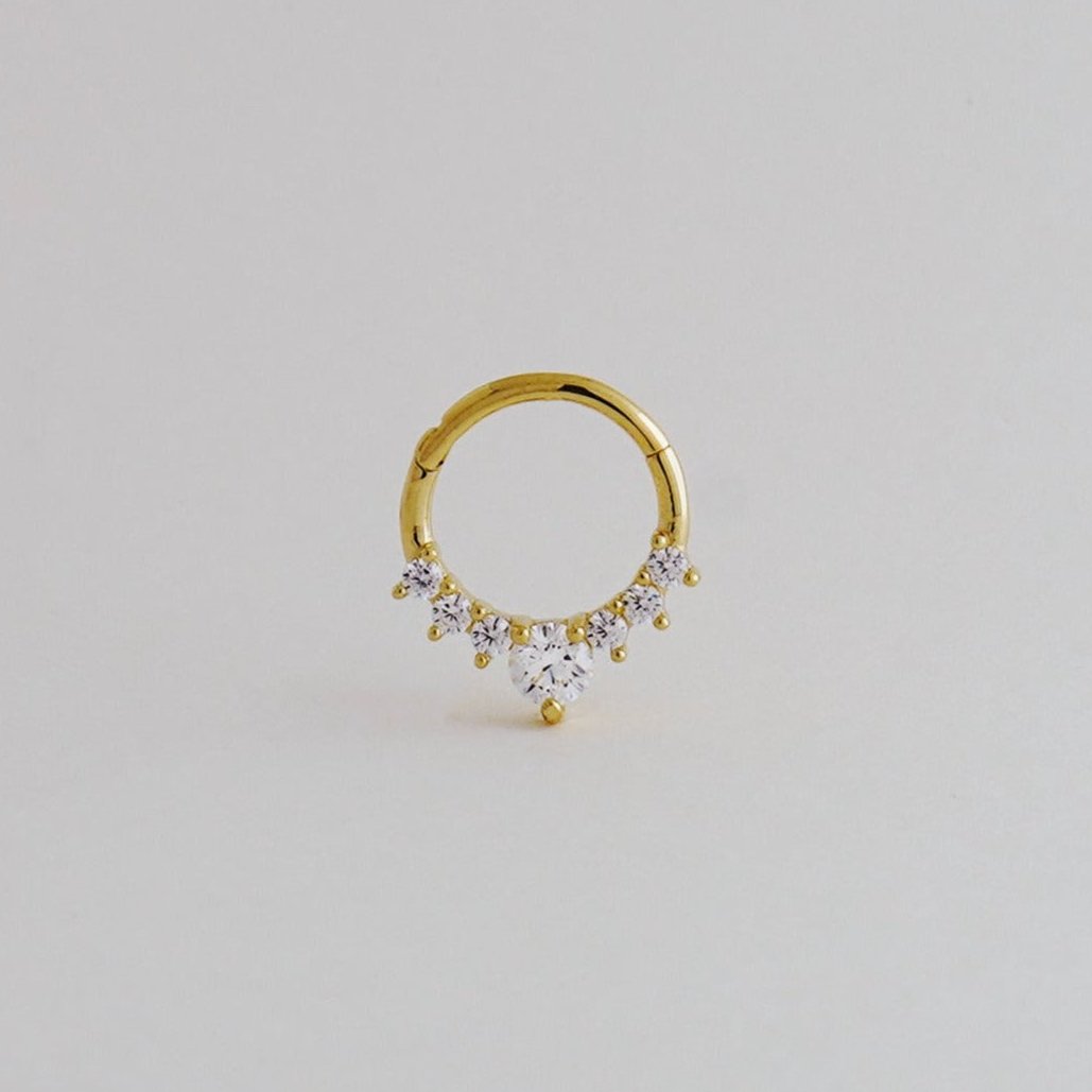 CZ Spike Leaf Hoop - Anygolds