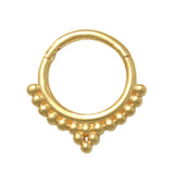 14K Solid Gold Beaded Ear & Nose Hoop Ring Piercing 18gauge - anygolds