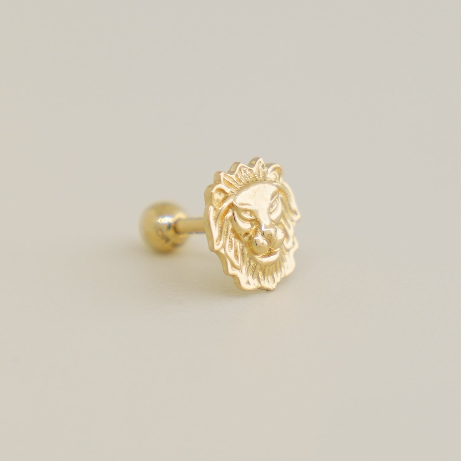 14K Solid Gold Lion Ear Piercing - anygolds