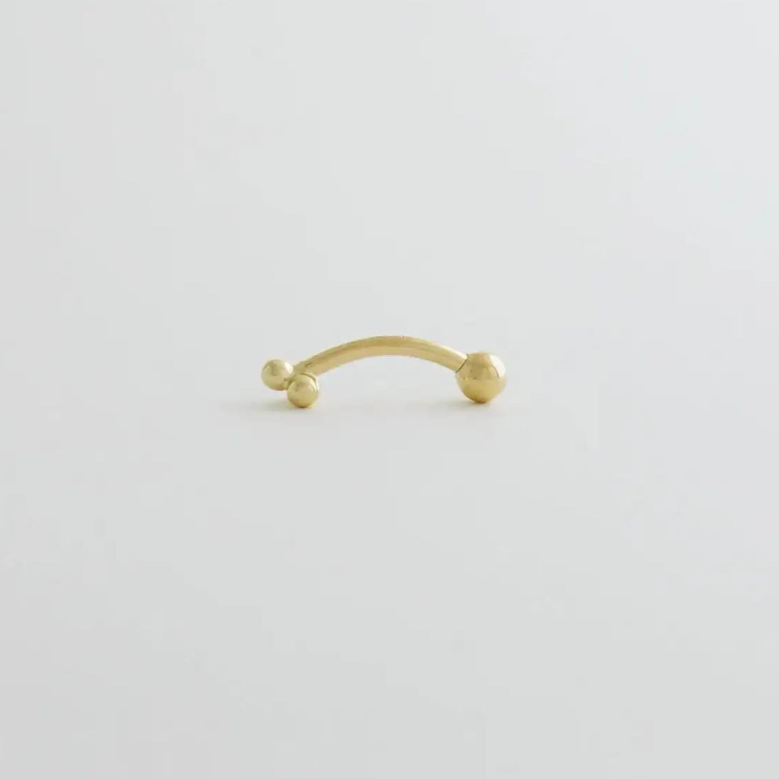 14K Solid Gold Trinity Floral Curved Barbell – Anygolds