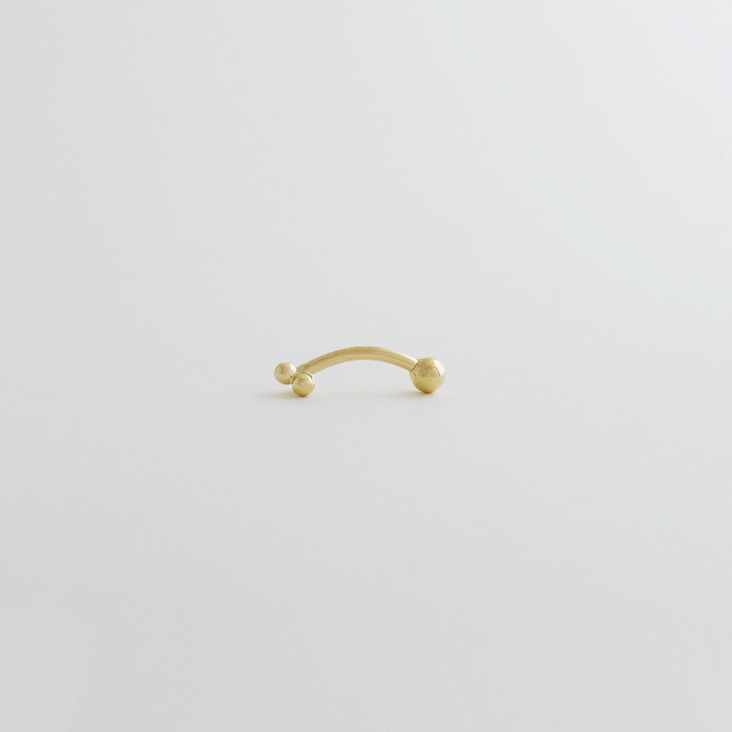 14K Solid Gold Trinity Floral Eyebrow Piercing - anygolds