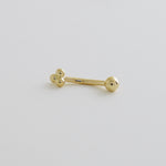 14K Solid Gold Trinity Floral Eyebrow Piercing 16gauge - More Size Option