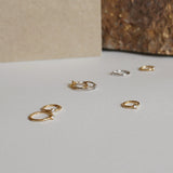 14K Solid Gold Single Diamond Clicker Hoop – Anygolds
