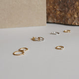 14K Solid Gold 0.034ctw Diamond Clicker Ear & Nose Hoop Ring Piercing 18gauge - More Size Option