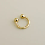 14K Solid Gold Plain Horseshoe Hoop – Anygolds