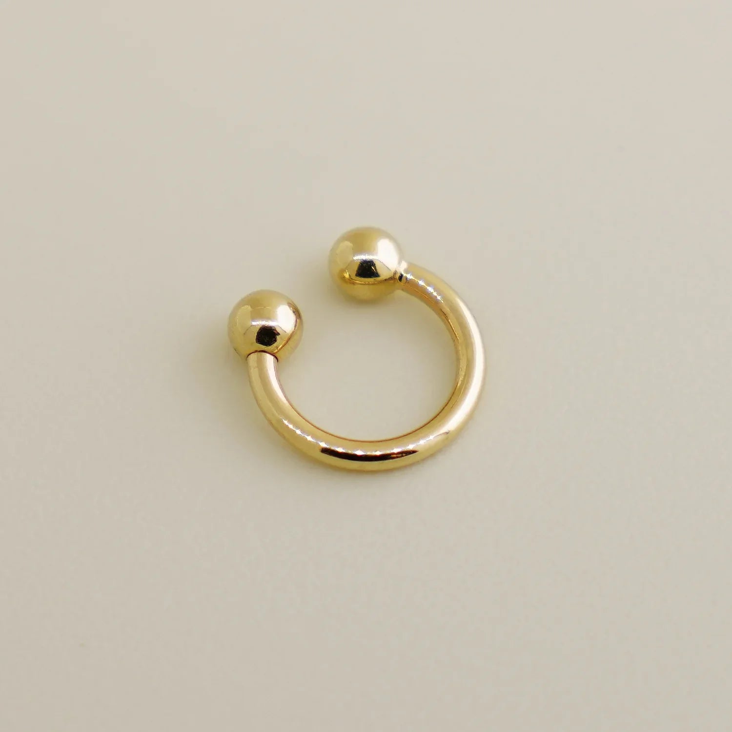 14K Solid Gold Plain Horseshoe Hoop – Anygolds