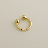 14K Solid Gold Plain Horseshoe Hoop – Anygolds