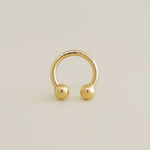14K Solid Gold Plain Horseshoe Hoop – Anygolds