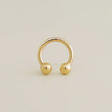 14K Solid Gold Plain Horseshoe Hoop – Anygolds