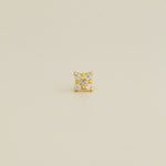 Mini CZ Square Flower Stud - Anygolds