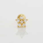 14K Solid Gold Mini Natural Diamond Star Stud Piercing - Anygolds 