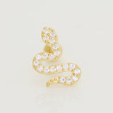 Snake with Cubic Zirconia Stud Piercing