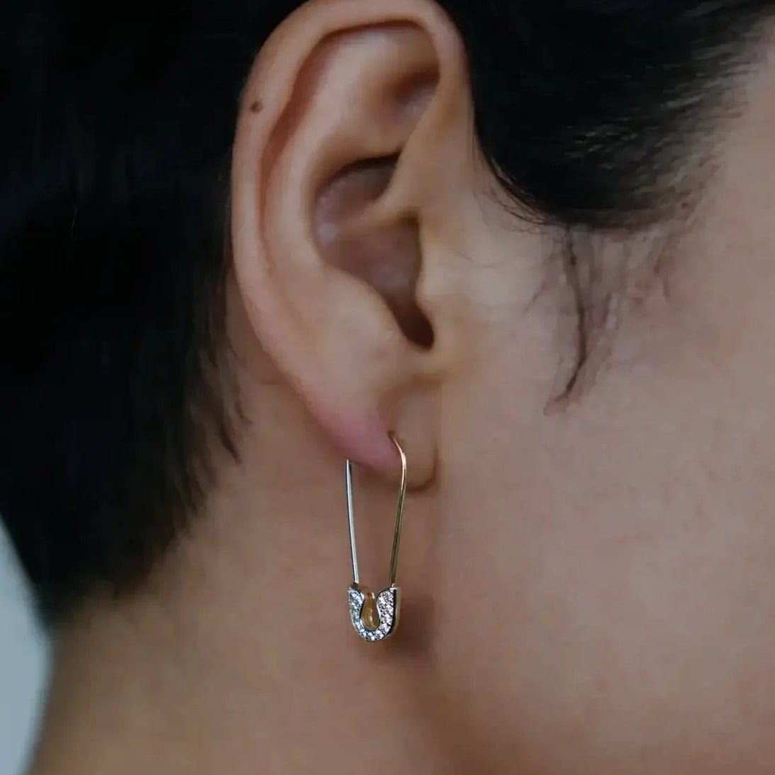 14K Solid Gold Safety Pin Ring – Anygolds