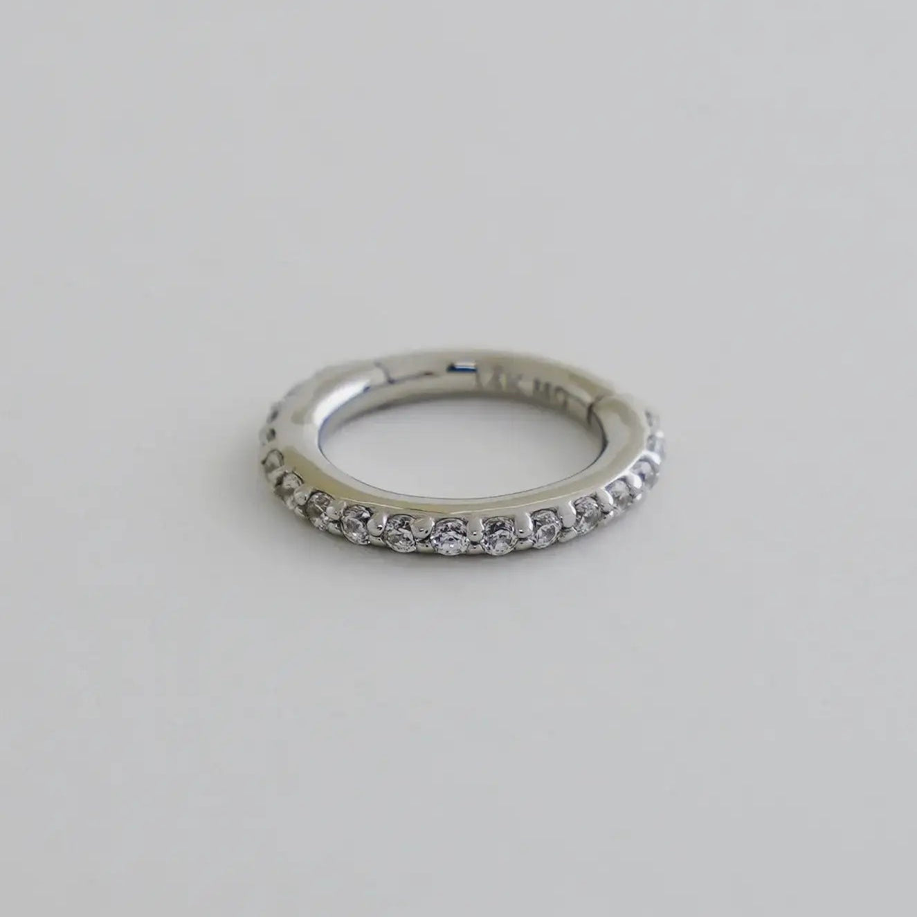 14K Solid Gold Essential CZ Clicker Hoop – Anygolds