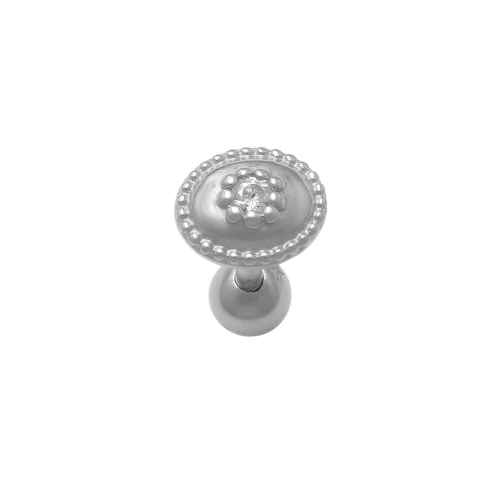 Button Cubic Zirconia Stud Piercing