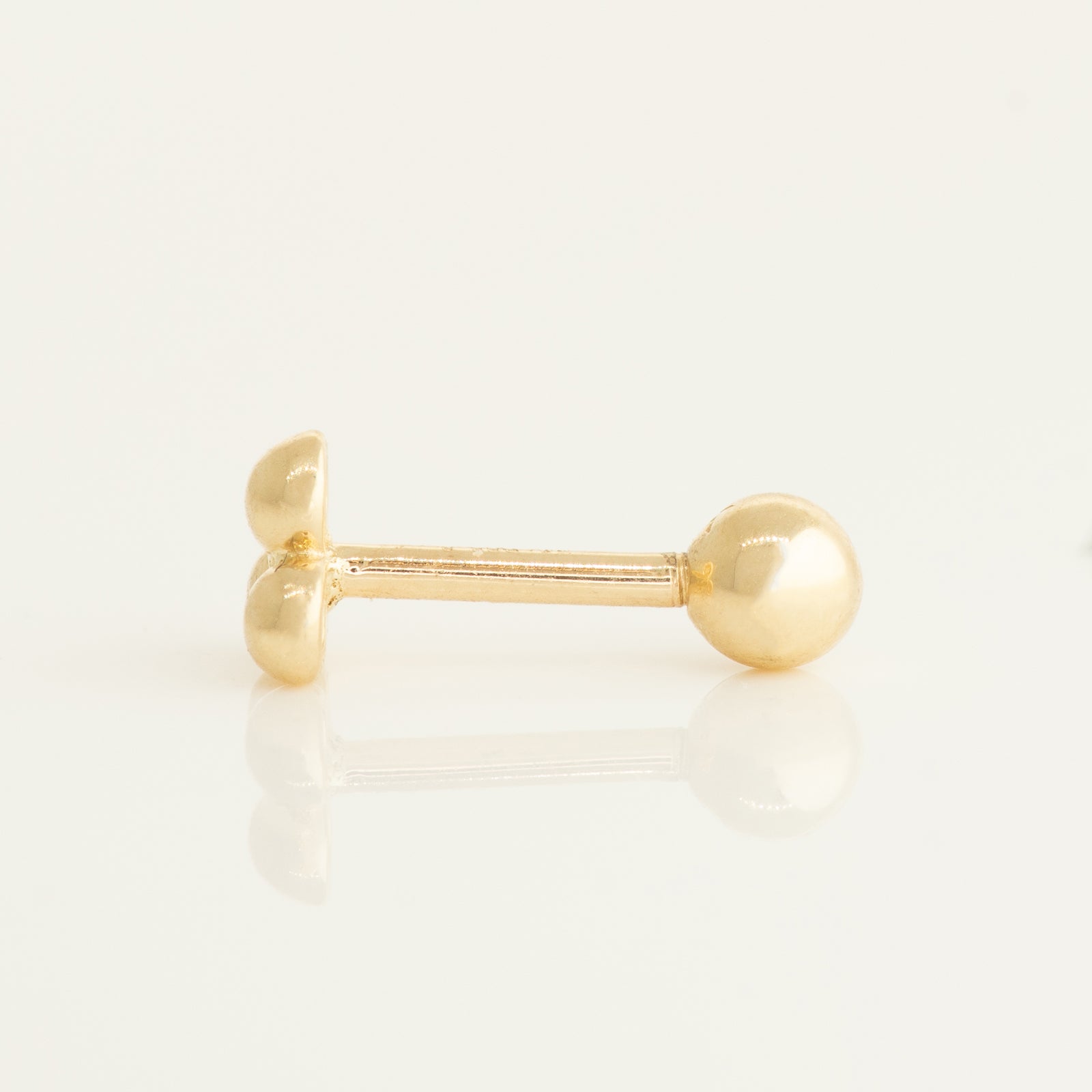14K Solid Gold Trinity Ball Stud Piercing Earring - Anygolds 
