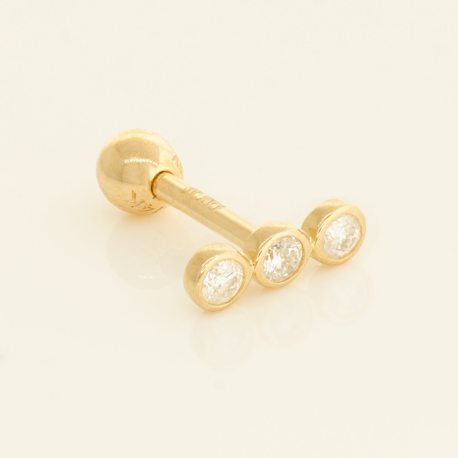 Simple Gold 0.06ctw Diamond Ear Piercings