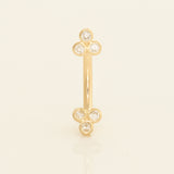 14K Gold Trinity Diamond Curved Barbell - Anygolds