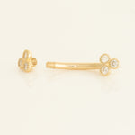 14K Gold Trinity Diamond Curved Barbell - Anygolds