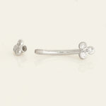 14K Solid Gold Diamond Trinity Floral Curved Barbell – Anygolds