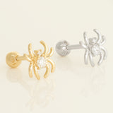 Yellow/White Gold Spider Ear Piercings with Diamond
