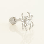 White Gold Spider Ear Piercings with Diamond