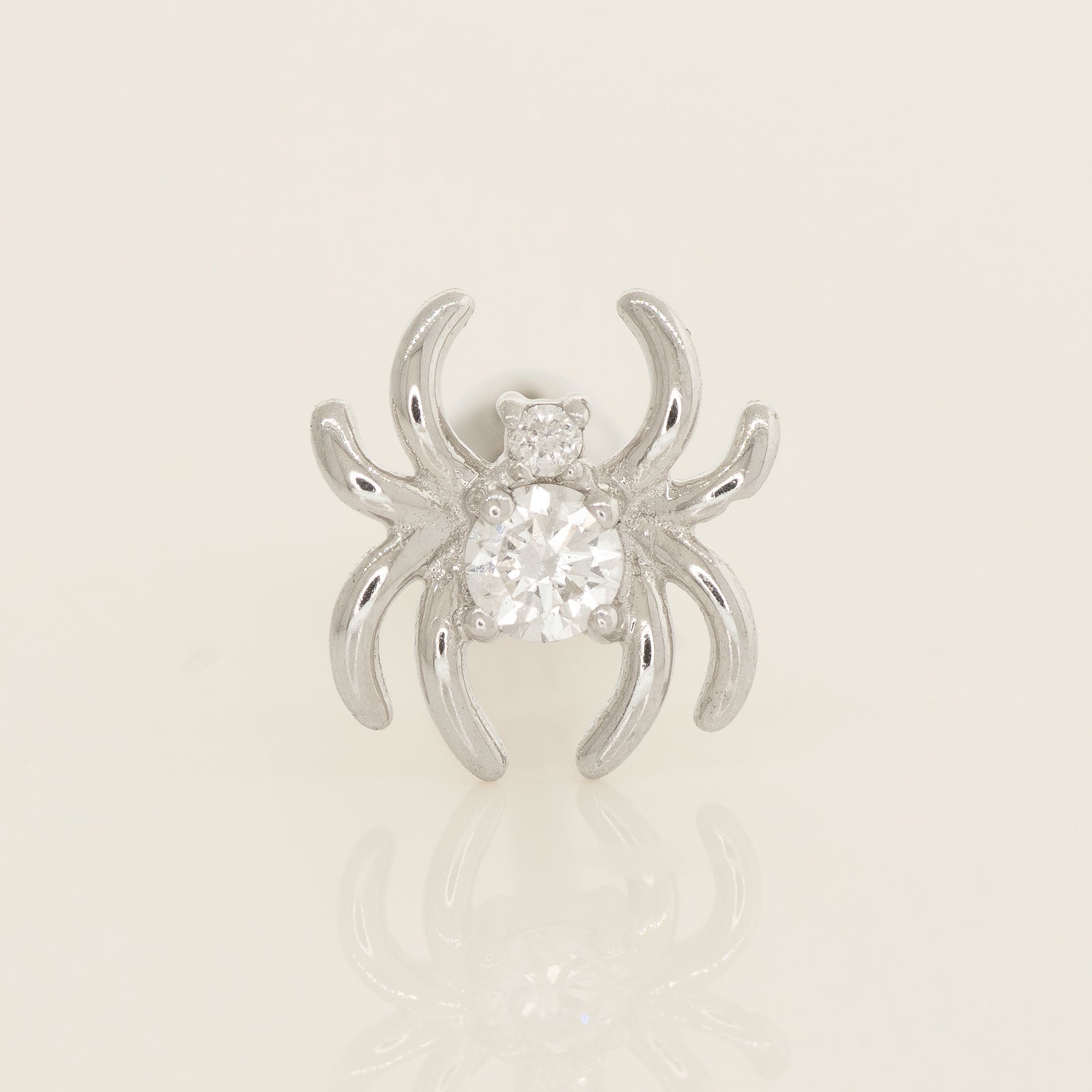 14k White Gold Spider Ear Piercings with Diamond