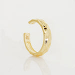 14K Solid Gold Diamond-cut Ear Cuff - Anygolds