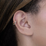 Straight Baguette Clicker Ear & Nose Hoop Piercing
