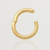 14K Solid Gold Chunky Round Charm Connector Clicker Carabiner Clasp - Anygolds
