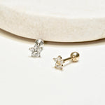 14K Solid Gold Baby Flower Tragus - anygolds