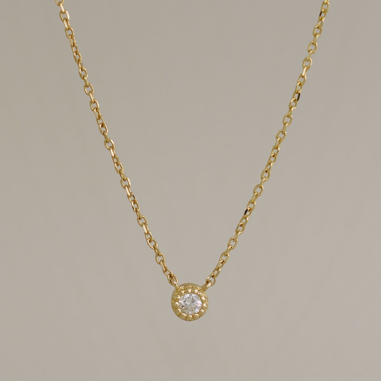 14K Solid Gold  Diamond Chain Necklace 