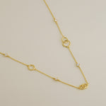 Multi Cubic Zircoina Circle Ring Chain Necklace - Anygolds 