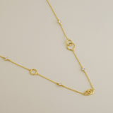 Multi Cubic Zircoina Circle Ring Chain Necklace - Anygolds 
