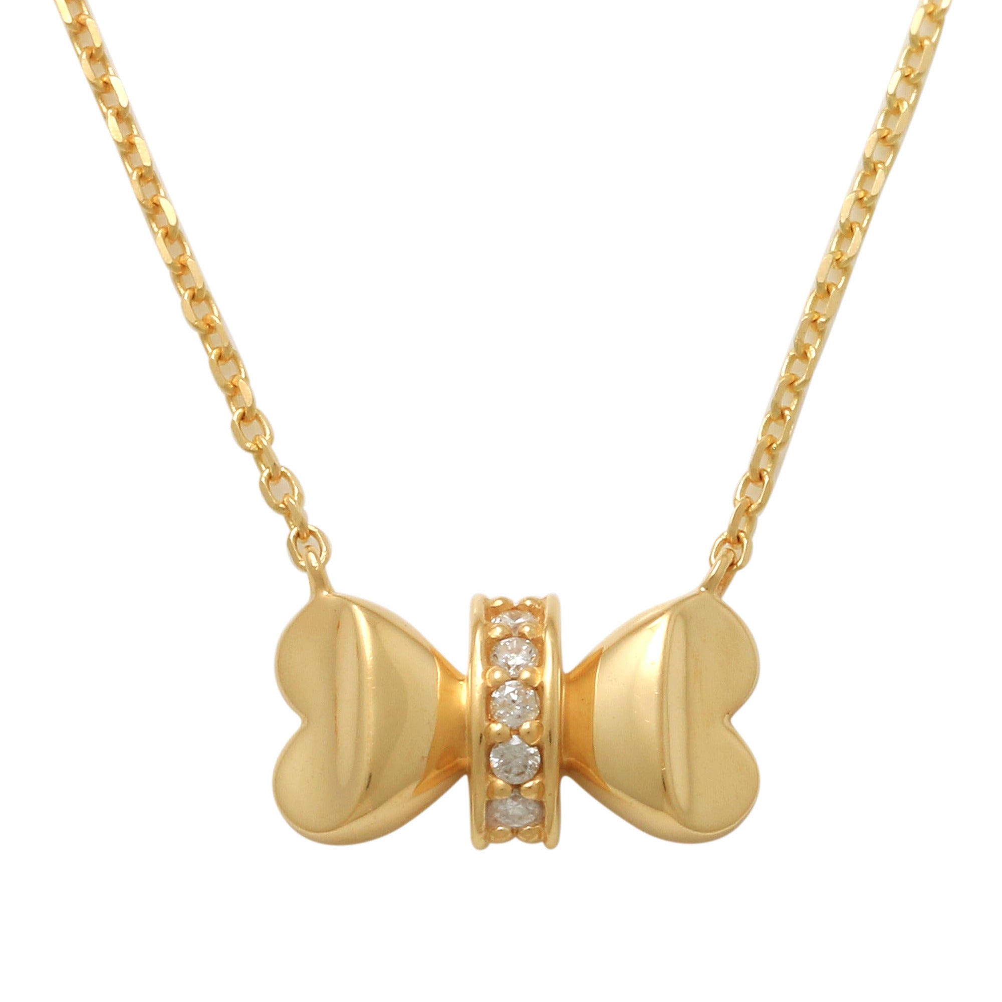 Diamond  Butterfly & Bow Necklace
