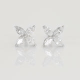 Marquise Diamond Floral Stud Earrings