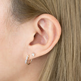 Baguette & Round Diamond Hoop Earrings