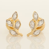 Gorgeous Gold Diamond Stud Earrings