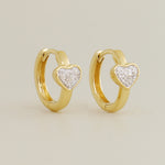Diamond Heart Hoop Earrings- anygolds