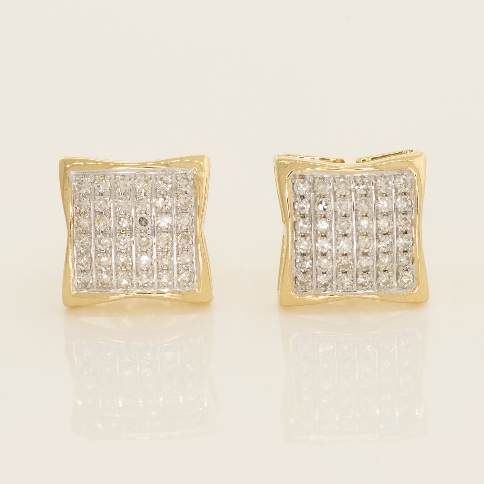Classy Square Diamond Stud Earrings