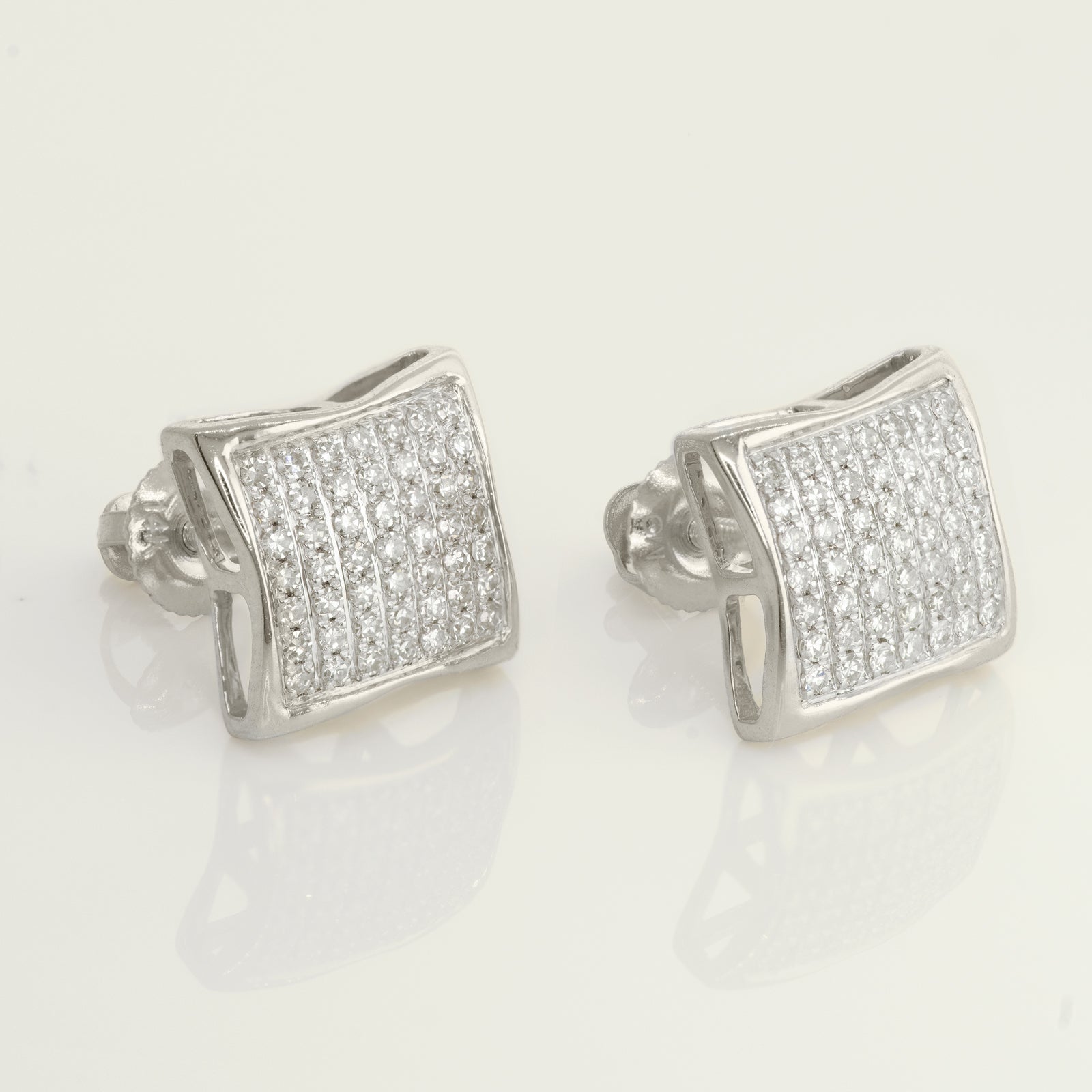 Get Square Diamond Stud Earrings