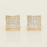 Yellow Gold Square Diamond Stud Earrings online