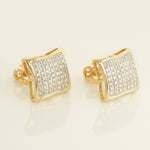 Buy Yellow Gold Square Diamond Stud Earrings