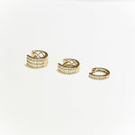 14K Solid Gold 0.16ctw Diamond Hoop Earrings - anygolds