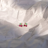 Tiny Cherry Baby Earrings