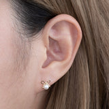 Ribbon Fresh Water Pearl Baby Earrings