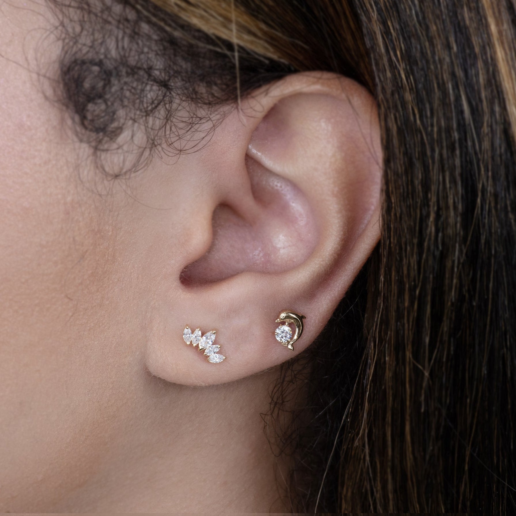 Marquise CZ Stud Earrings - Anygolds