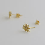 Get 14K Solid Gold Cubic Zirconia Flower Stud Earrings